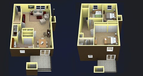 Floor plan for 3 beds, 1 bath, 1200 sqft